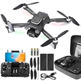 GPS Drone with 4K Camera for Adults, FPV Drones for Kids, Foldable RC Quadcopter with Brushless Motor, Auto Return, Follow Me, Circle Fly, Waypoint Fly, 2 Batteries 40 Mins Long Flight