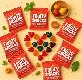 Bulk Fruit Snack Pouches Assortment 100-Count Variety Gluten-Free, Fat-Free, Excellent Source of Vitamin C Fun & Flavorful Chews for All Ages Great for Lunches & Parties Custom Bundled box
