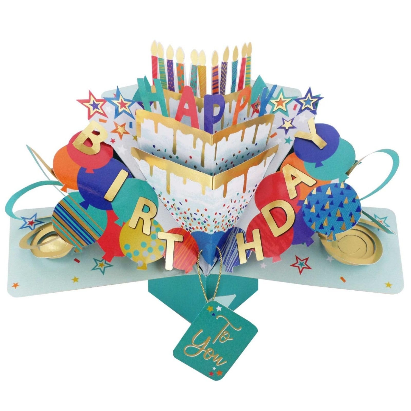Pop Up Birthday Cake Card Happy Birthday Greeting Card 3D Pop-Up Cards POP228
