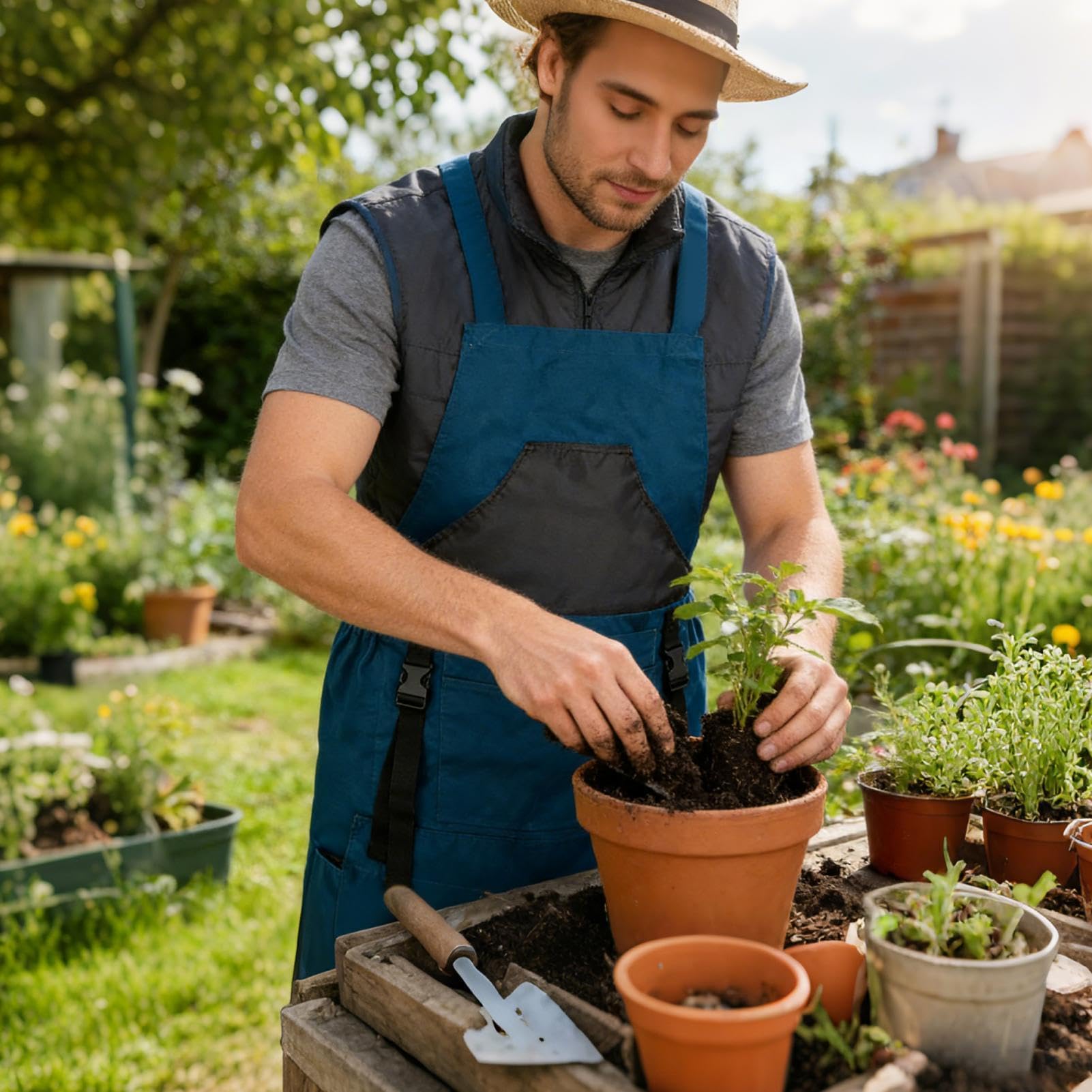 Tablier de jardin pour récolte Tenue de portage imperméable et ajustable