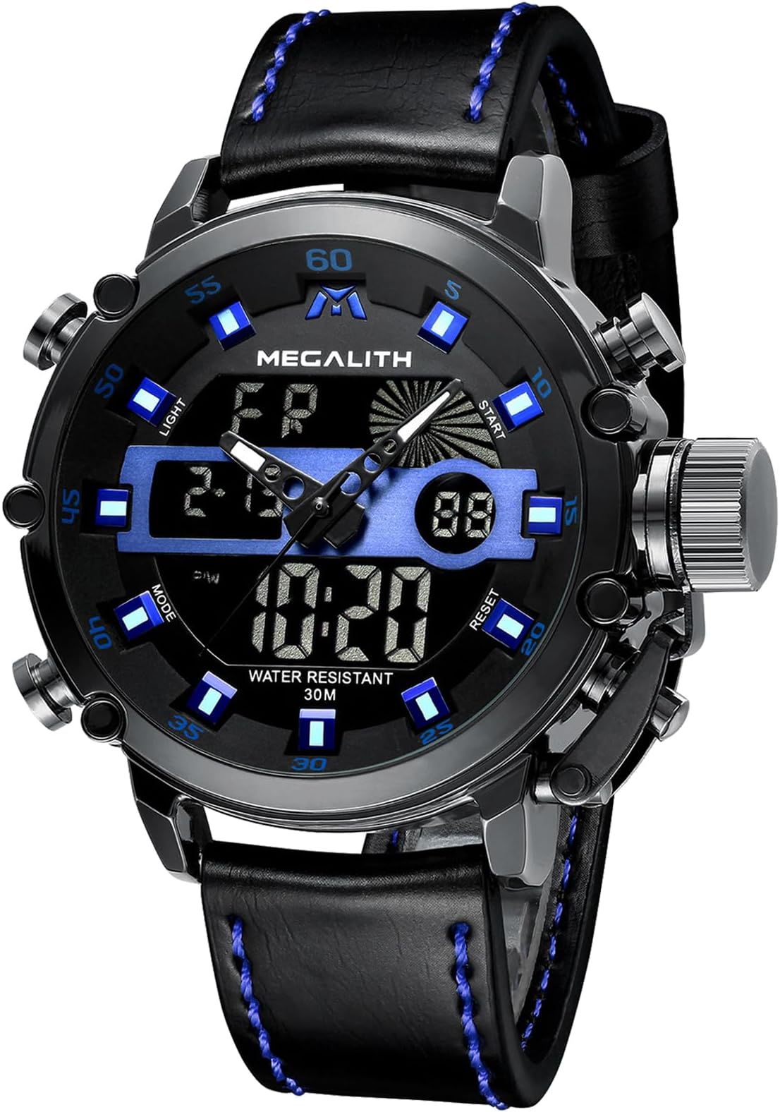 MEGALITH Digital Mens Watches Military Sports Watches for Men Waterproof Stopwatch Alarm - Tactical Heavy Duty Wrist Watch Nylon Leather Strap