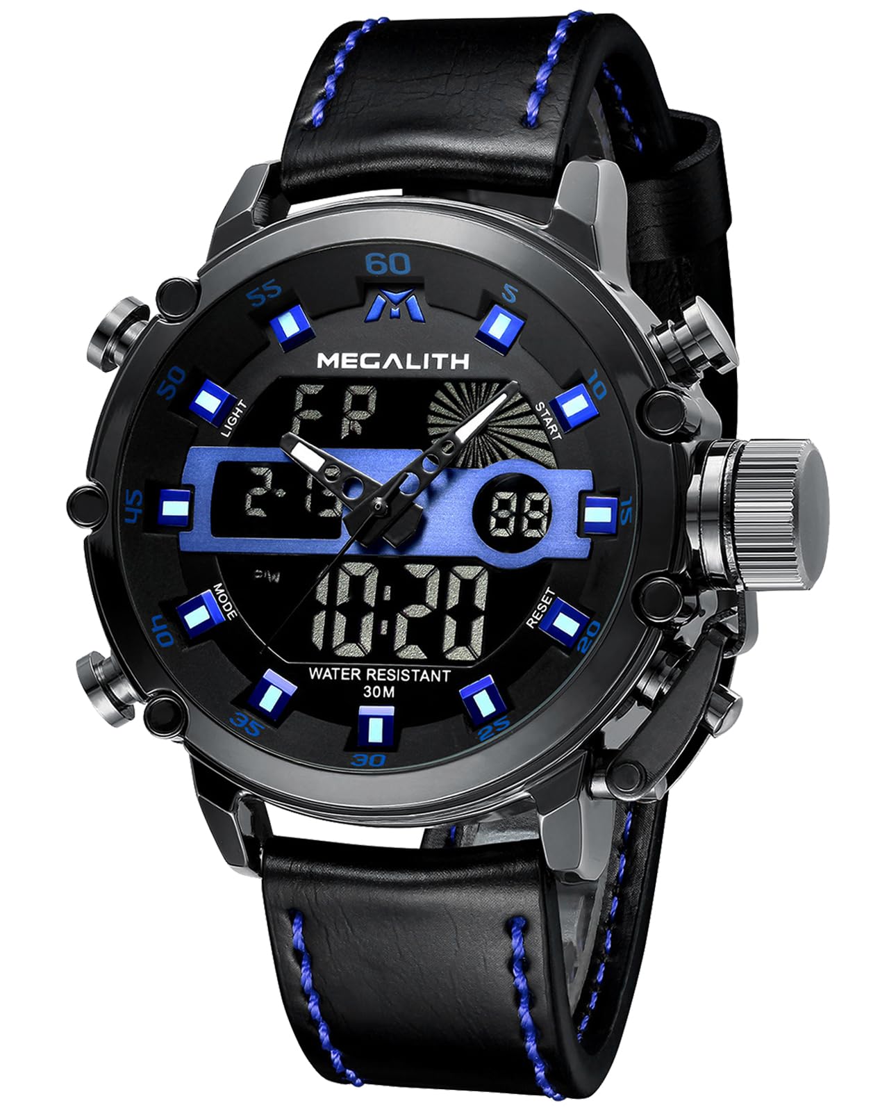 Digital Mens Watches Military Sports Watches for Men Waterproof Stopwatch Alarm - Tactical Heavy Duty Wrist Watch Nylon Leather Strap