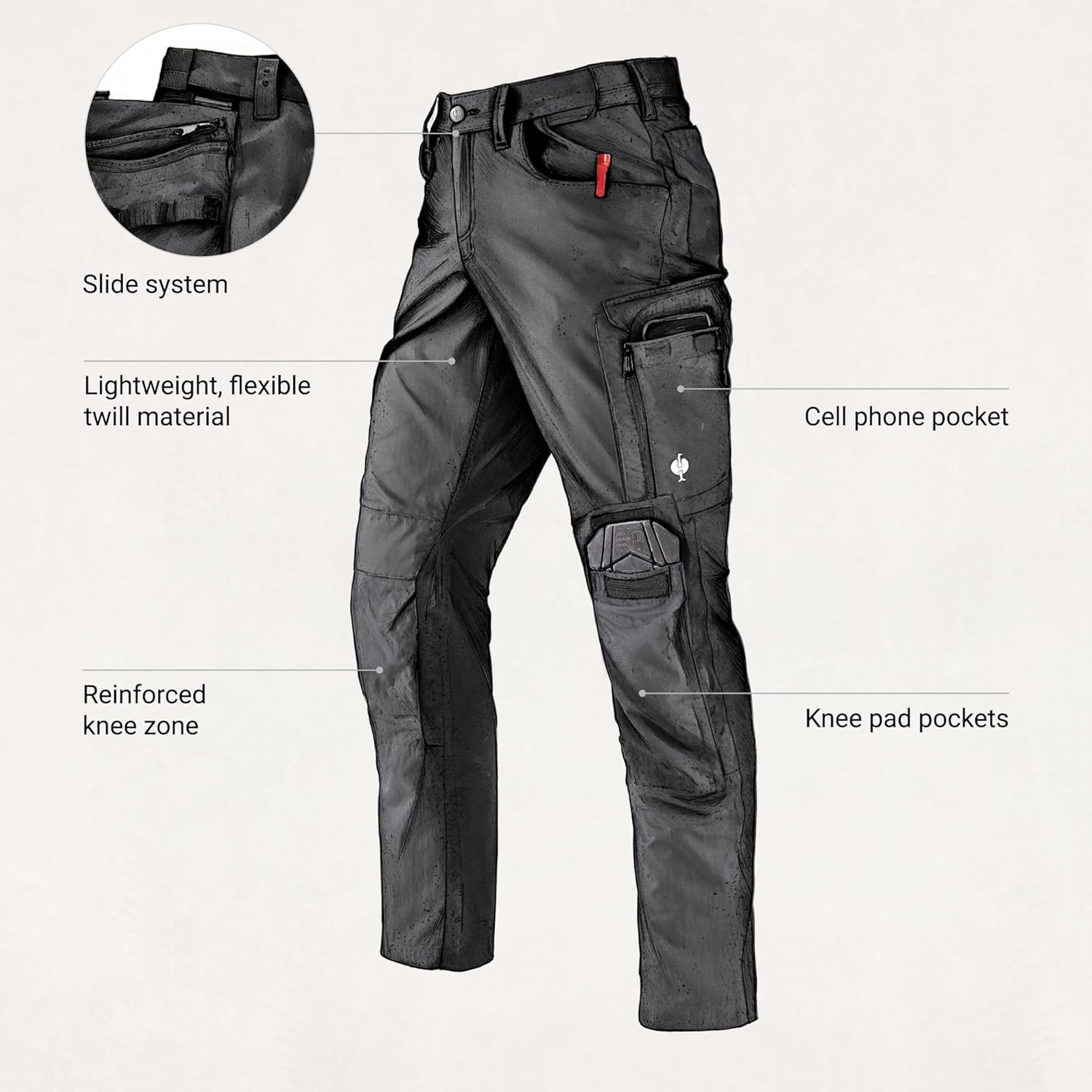 Strauss - Work Pants e.s.Concrete Light