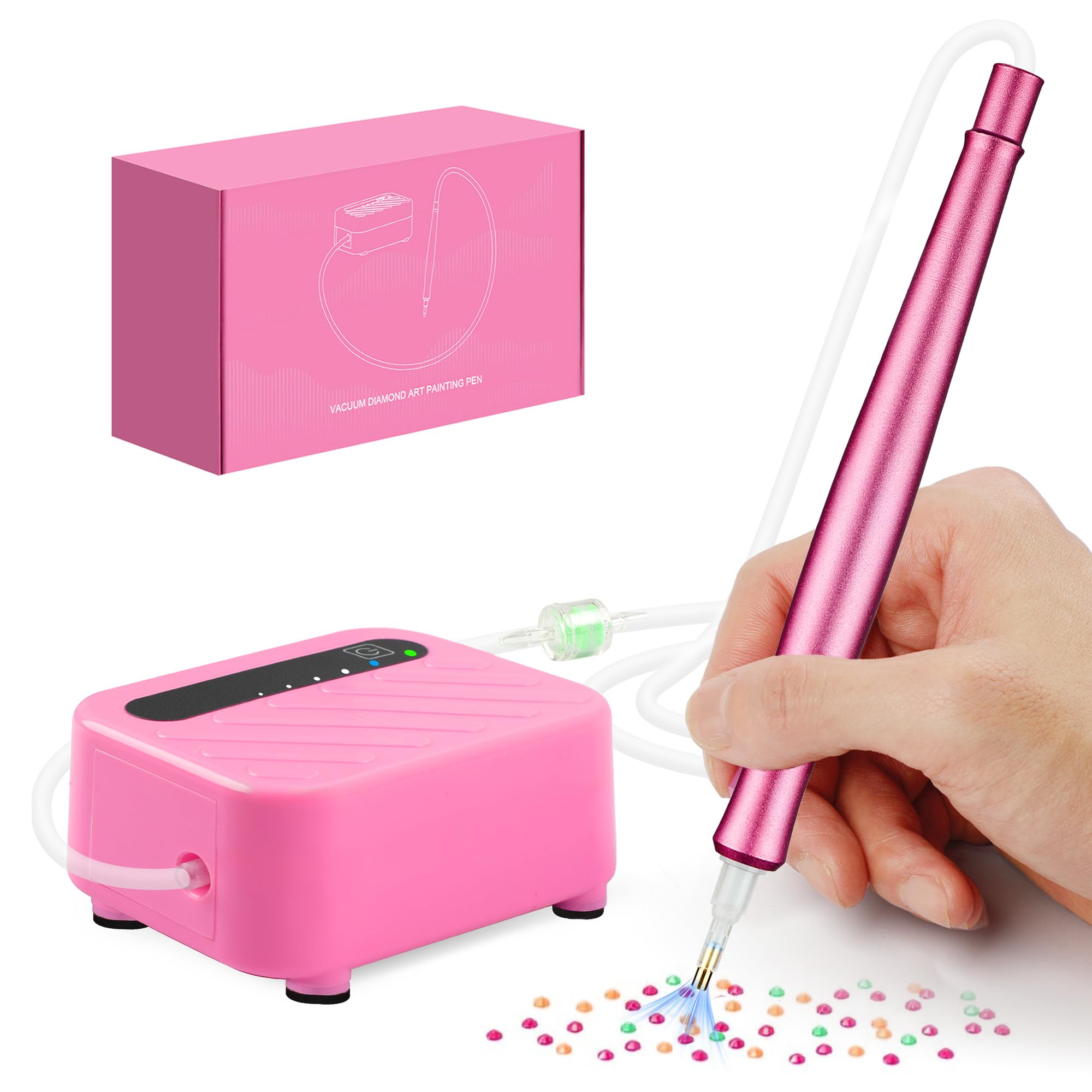 Stylo électrique Pour Diamond Painting – Avec Pompe à Vide, 3 Modes D'aspiration, Rechargeable, Kit Complet - 6