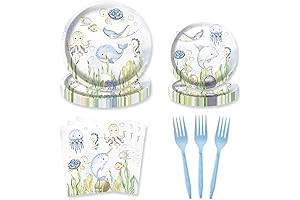 HEETON Blue Baby Shower Plates: Aquatic Charm for Your Boy's Celebration