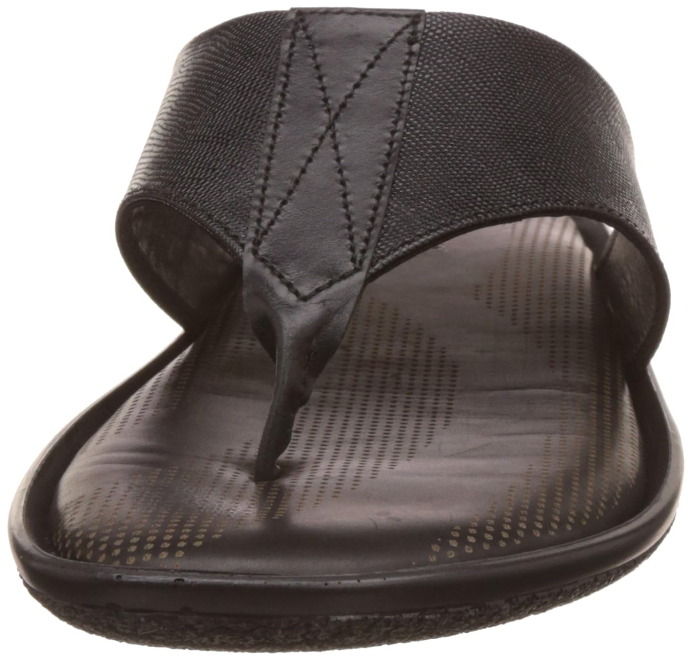 egoss Men's Black Leather Hawaii Thong Sandals 9 UK/India (43 EU