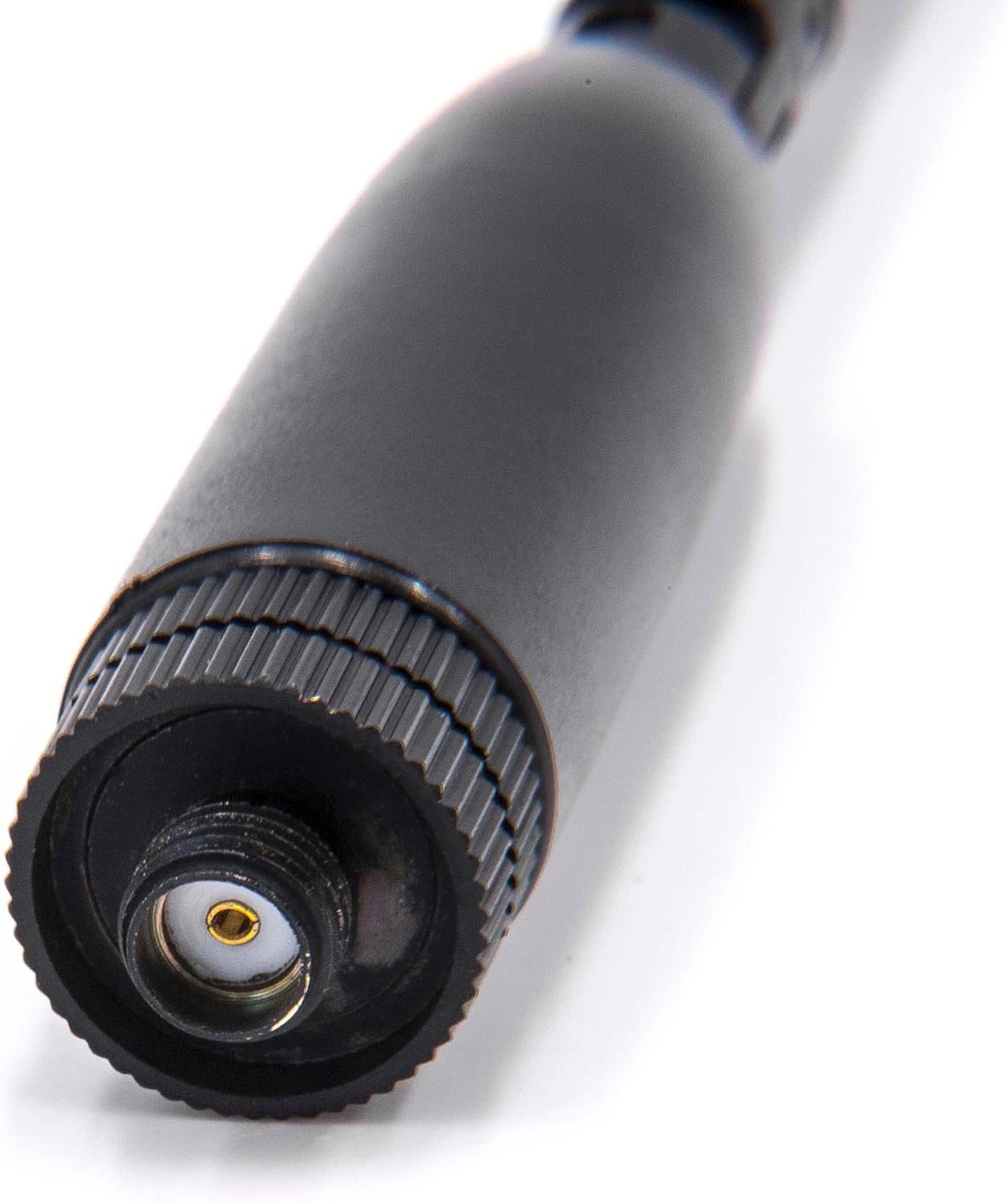 The vhbw telescopic antenna fully extended, showing its flexible joint and frequency markings.