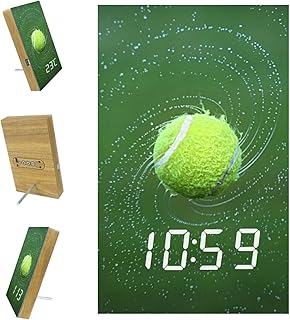 Yumansis Palline da Tennis Sveglia Digitale a LED Timer Sveglia Orologio da Comodino con Snooze, Alimentazione a Rete ， Batteria Inclusa, per Camera da Letto, Ufficio 3.8In
