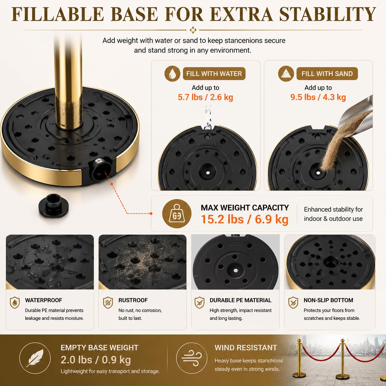 Set di 6 montanti dorati e corde di velluto, barriere di controllo della folla in acciaio inossidabile, corde e pali per tappeti rossi di alta qualità, forniture per feste di apertura, balli