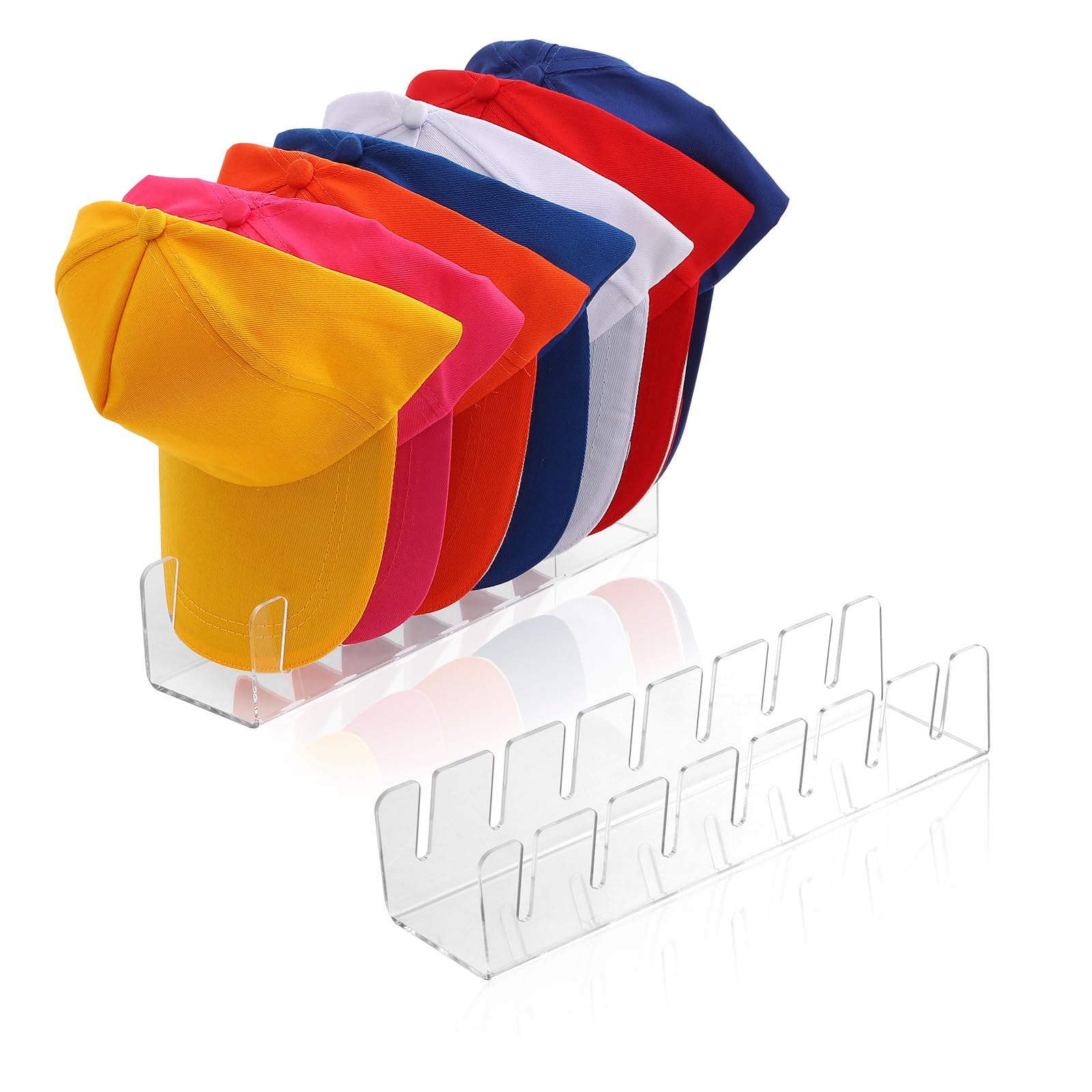 Yendrith Hat Stand for Baseball Caps, 2 Pack Hat Storage for 14 Baseball Caps, No Install Hat Acrylic Holder, Hat Racks for Baseball Caps Display and Organizer for Bedroom, Closet, Dresser
