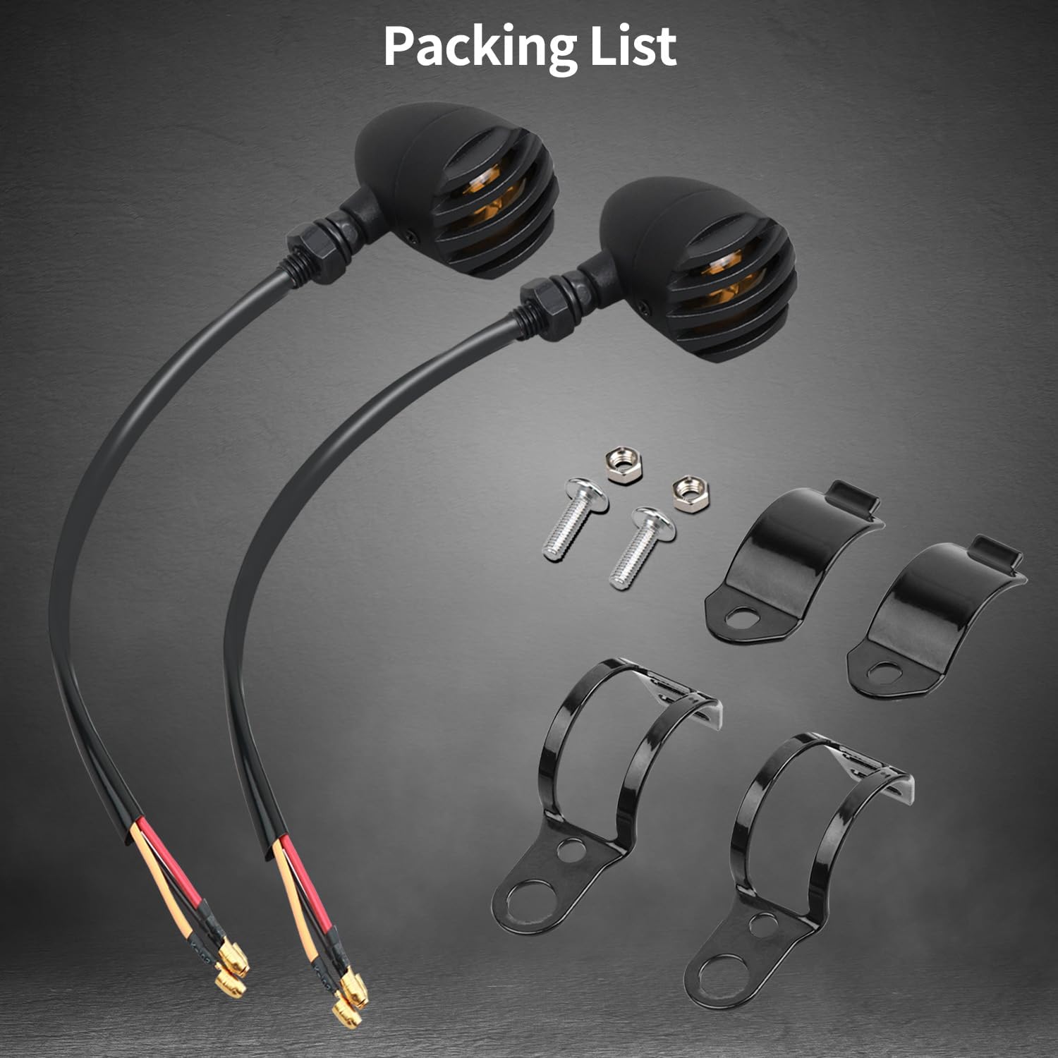 Motorcycle LED Turn Signals, Waterproof Aluminum Bullet Turn Signal Blinkers, Universal Amber Indicator Light Compatible with Harley Dyna, Honda, Yahama, Bobber,Suzuki and Kawasaki