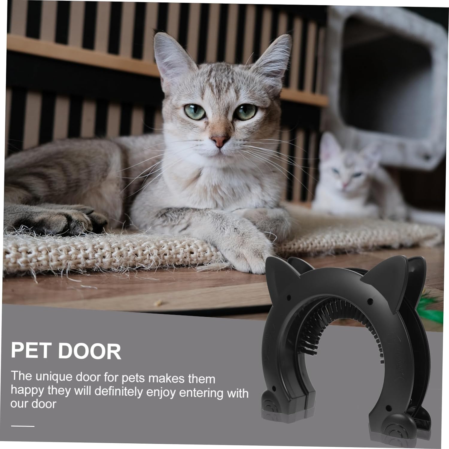 1set Interior Cat Door Brush Design Easy Install Plastic Pet Door for Dogs and Cats Convenient for Homes Sturdy Indoor Use