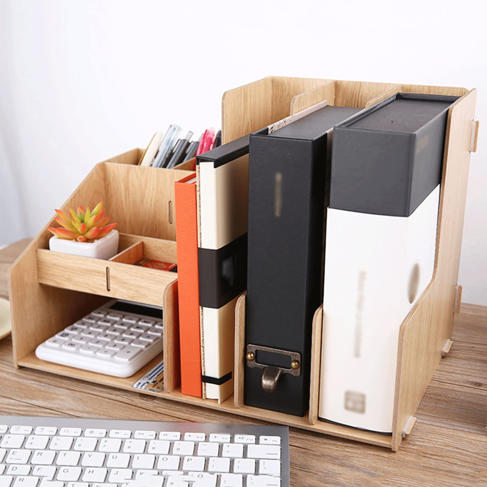 Portadocumenti da Scrivania Box Multifunzionale Box BOOD BIGHT-Capacity File Holder Desktop Stoccaggio del Desktop GRACK Organizer Desk Vaschetta Portacorrispondenza