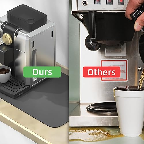 Miniatura 4 de Tapete de café de 24 x 16 pulgadas para encimeras, accesorios de barra de café, se absorbe rápidamente para ocultar manchas, diseño antideslizante