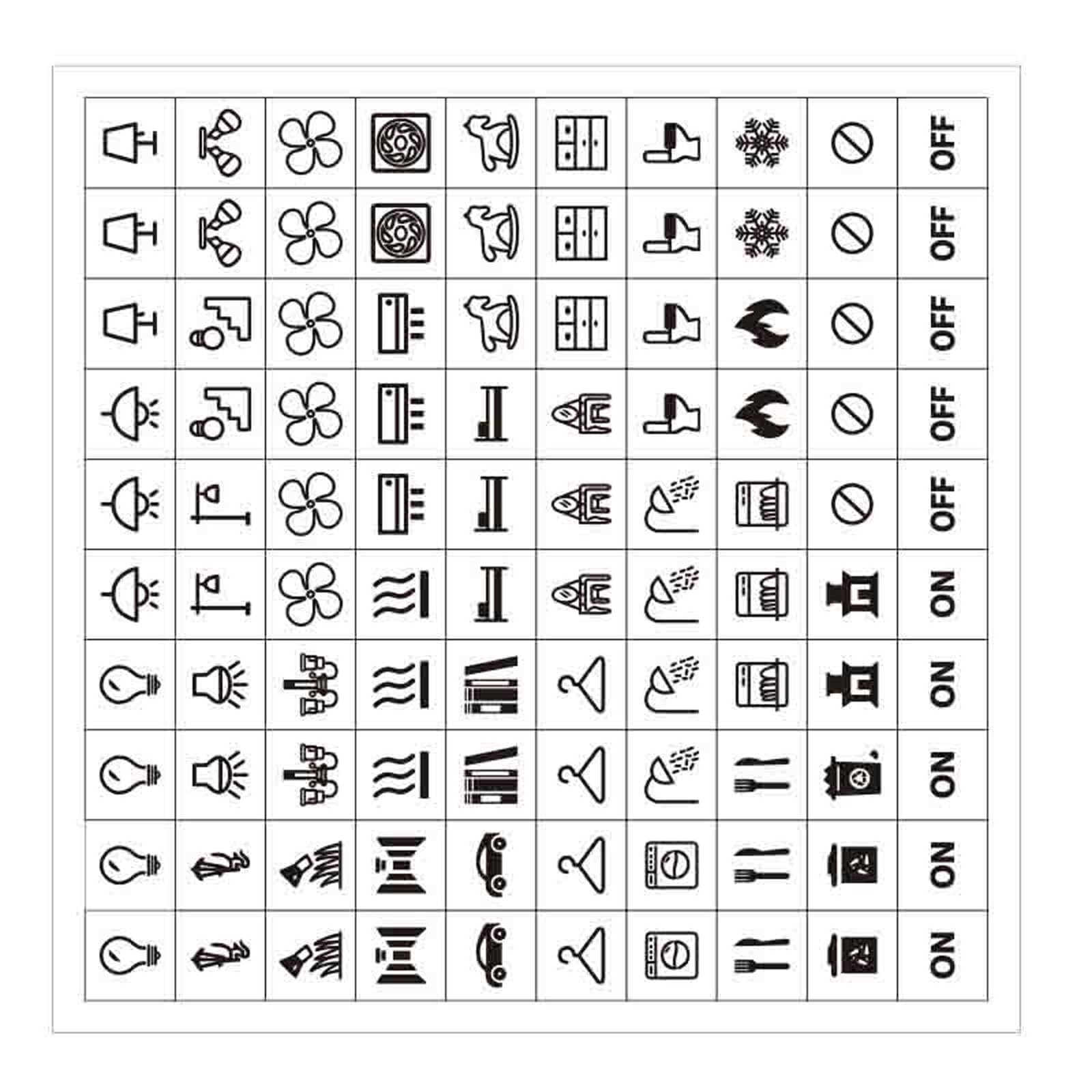 Buxuaaaa 100Pcs Light Switchs Labels Sticker Transparents Household Fan Heater Sign Waterproof Switches Panel Label Switchs Plate Labels Decal