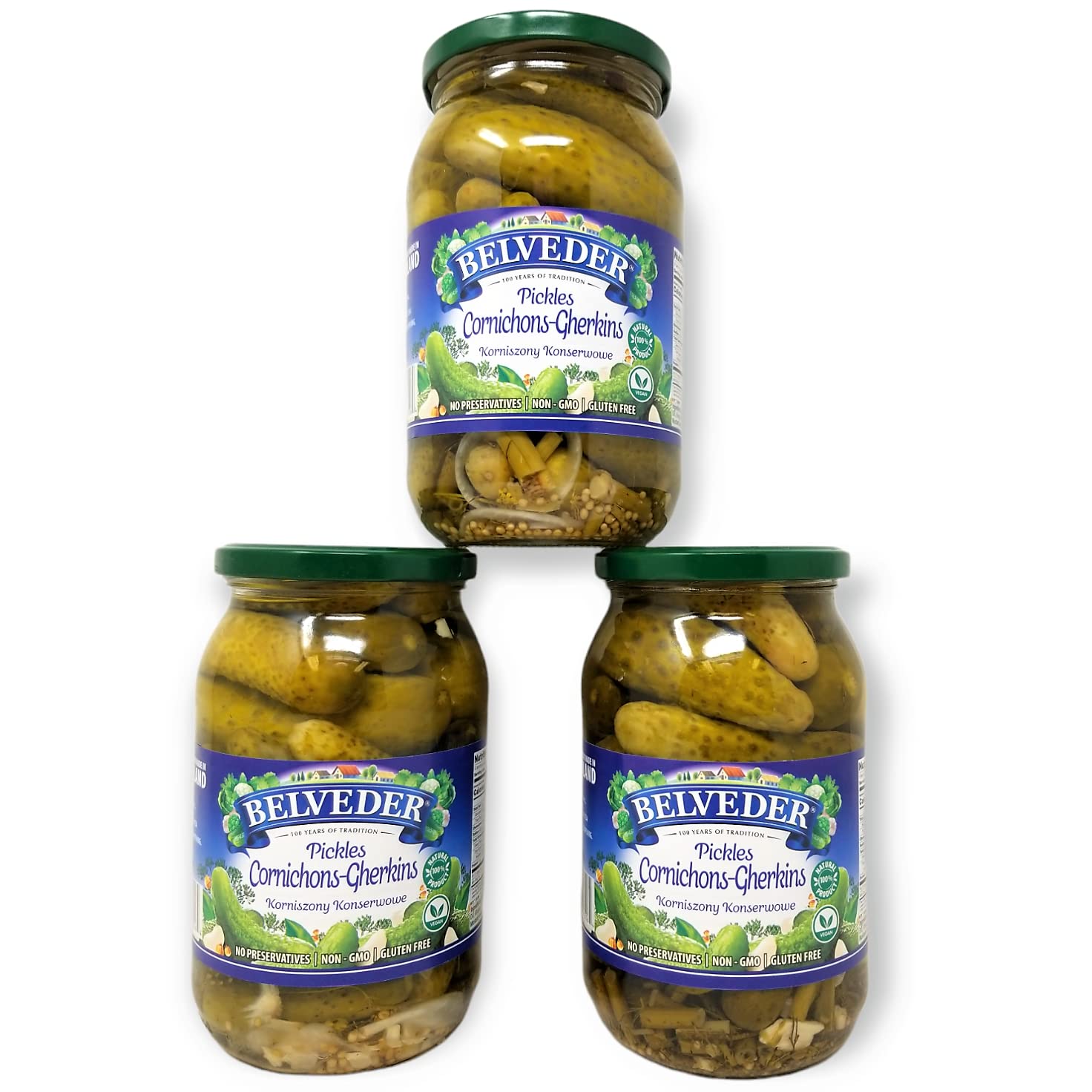 Belveder Pickles CornichonsGherkins 31.74 oz 900g, Vegan