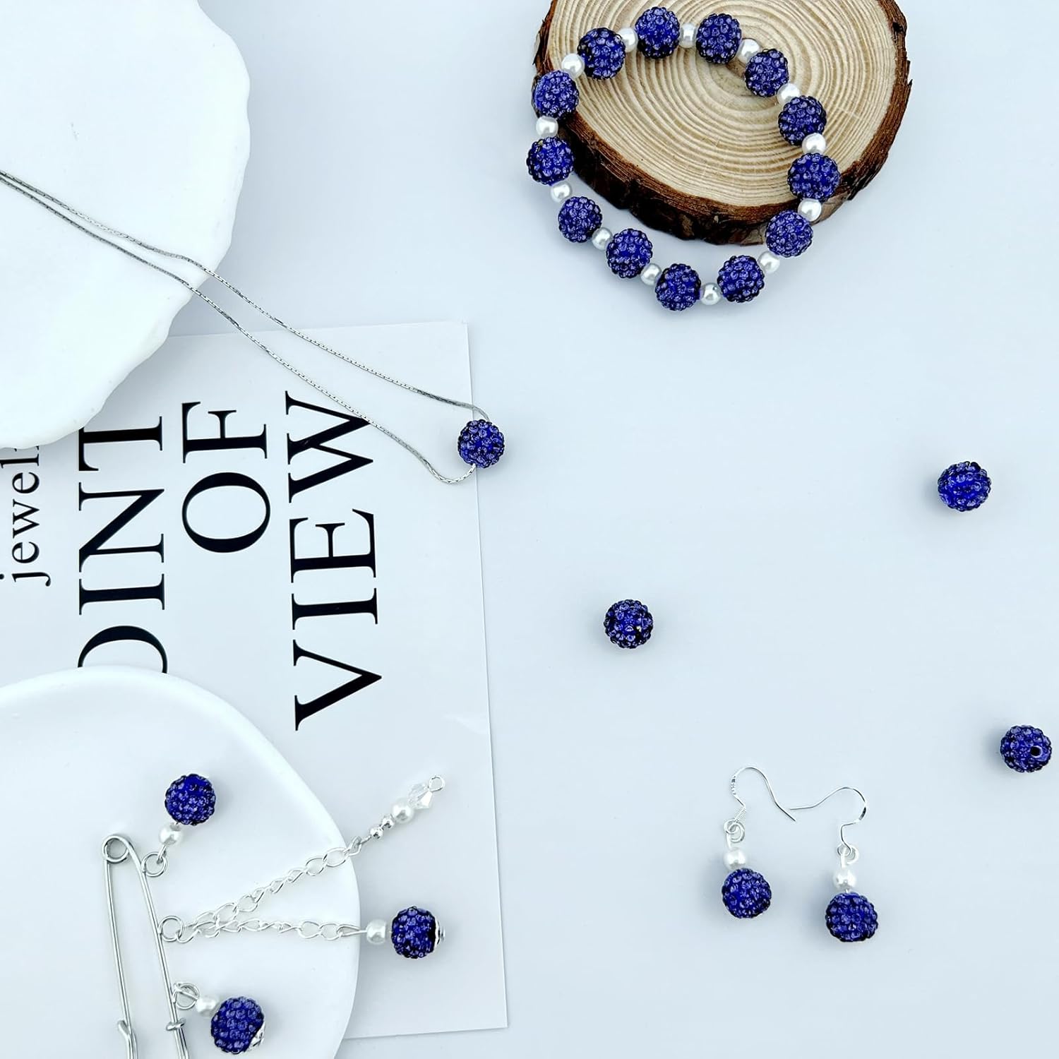 10mm Clay Rhinestone Beads for Bracelets, 100 Pcs Sparkle Crystal Beads for Jewelry Making, Glitter Round Shamballa Disco Ball Design for DIY Crafts Necklace Earrings Decoration (Purple) - Image 6