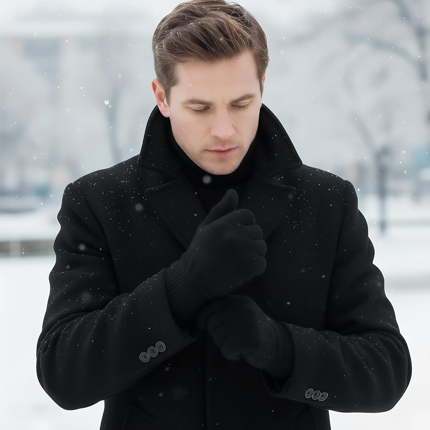 jiebor 6 Pairs Winter Warm Knit Magic Work Stretchy Gloves Bulk for Women Men Teens Adult Cold Weather - Image 4