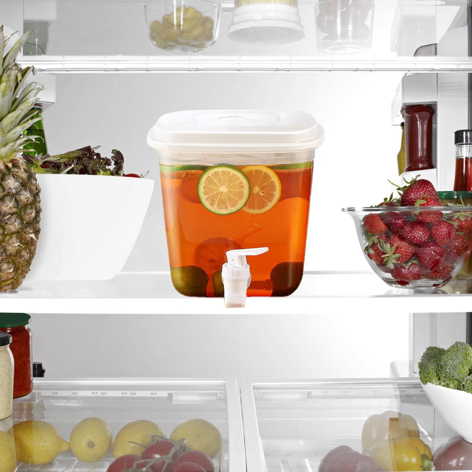2 Set 5L Drank Dispenser Water met Deksel en Kraan Koelkast A-5L, Stijl A-5L
