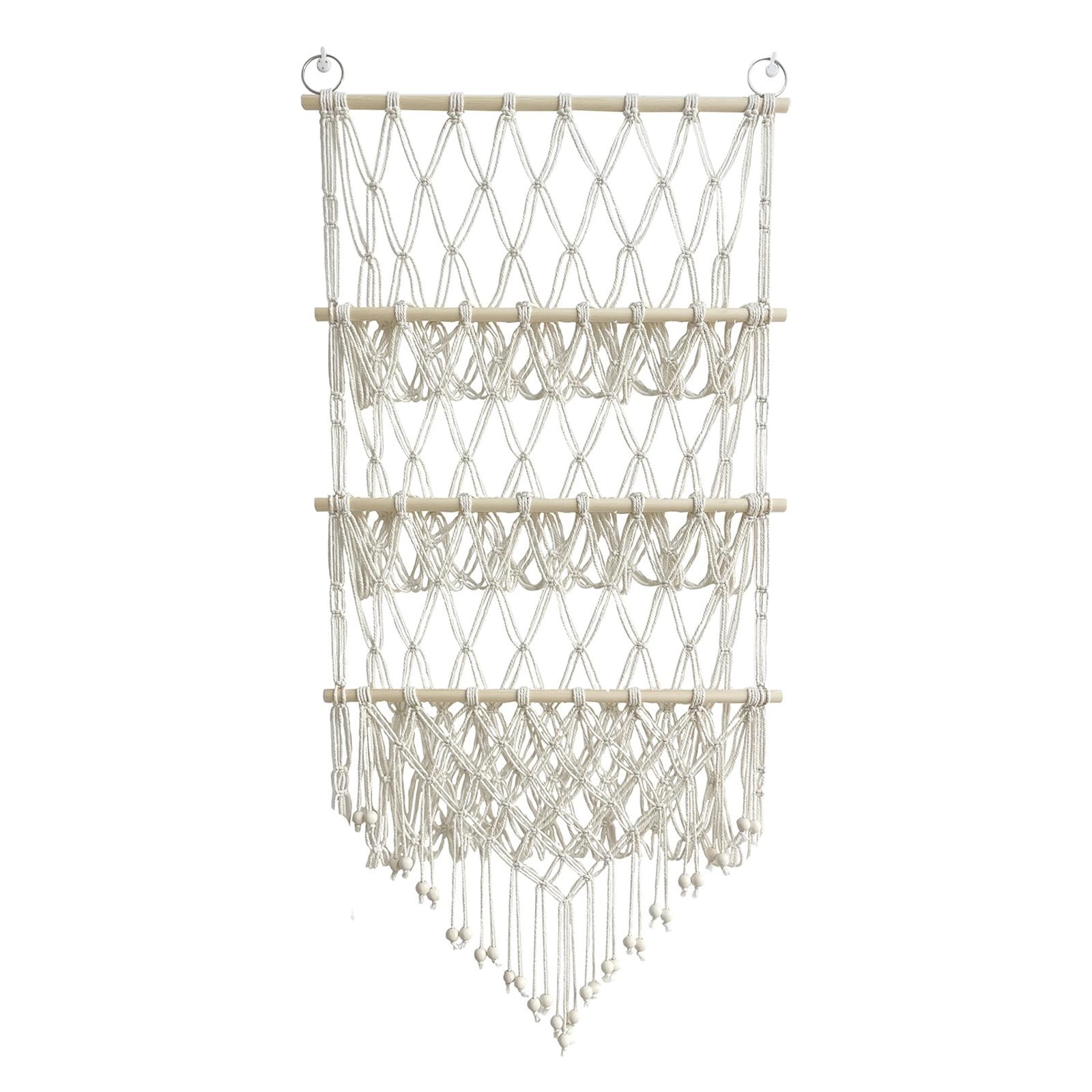 Stuffed Animal Toy Storage Hammock Hand-Woven Cotton Rope Hanging Organizer Kid Bedroom Decor Nursery Playroom Organizer for Nursery Play Room Bedroom Kids Room