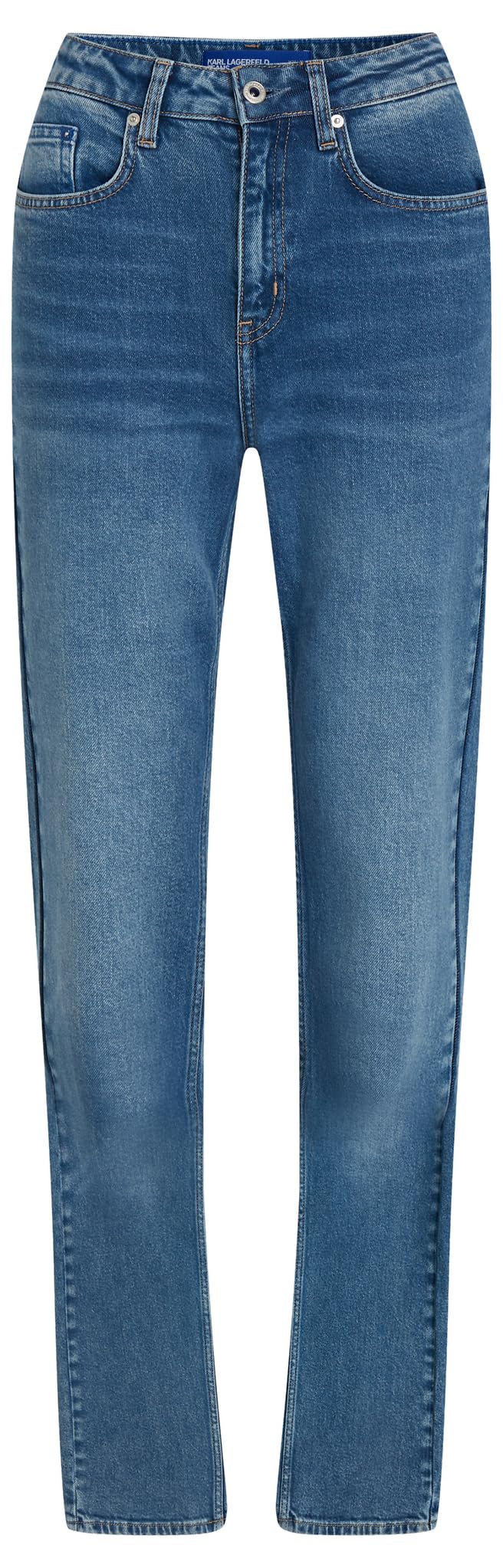 Karl Lagerfeld Jeans, Damskie, High Rise Straight Denim, Prosta Nogawka, Niebieski, 3032