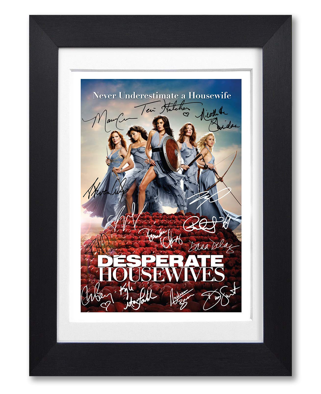 Memorabilia A4 Black Framed & Mounted Desperate Housewives Cast Signed Autograph Signature Autographed A4 Poster Photo Print Photograph Wall Art Picture Tv Show Series Season Dvd Boxset Present Birthday (A4 Black Framed & Mounted)
