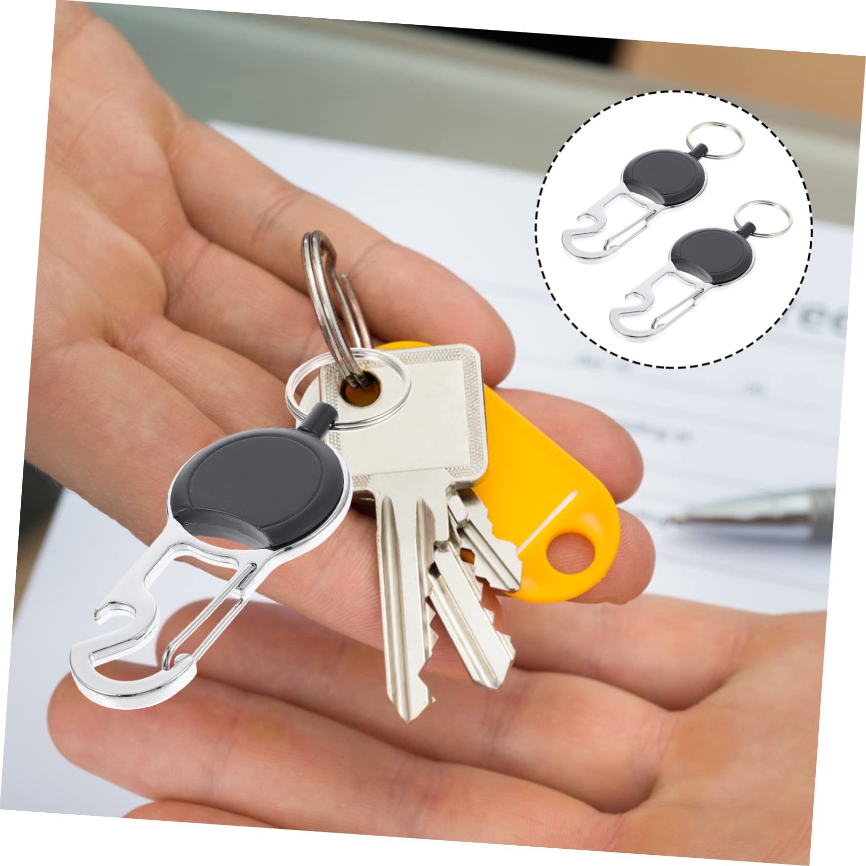 Operitacx 10 Pezzi Portachiavi a Scomparsa Llaveros para Mujer Clip Retrattile Porta Badge Portachiavi con Moschettone Cordino per Chiavi Lega Clip a Coccodrillo Multiuso