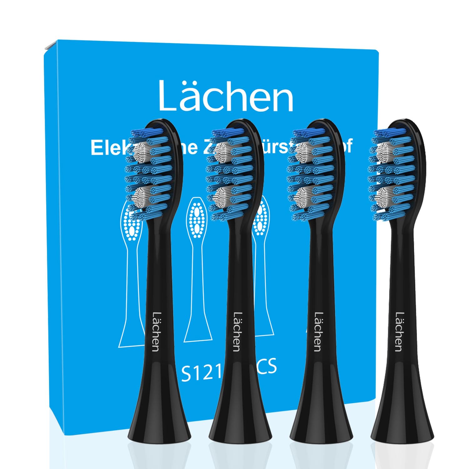 Lächen Ersatzbürstenkopf,Passend für alle elektrischen Zahnbürsten von Lächen, 4 Stück