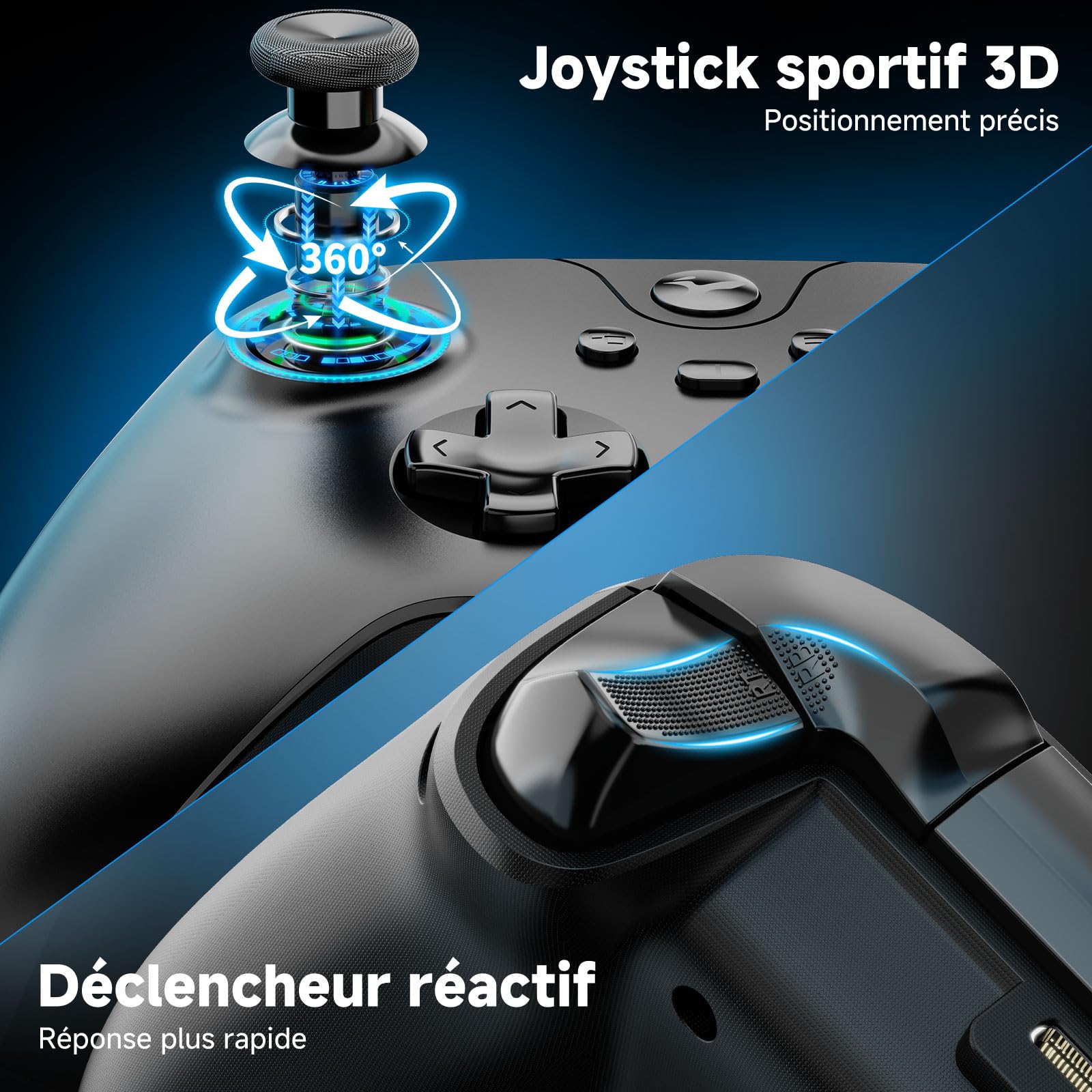 YCCTEAM Manette Filaire pour Xbox One, Manette de Jeu USB Xbox One Compatible avec Xbox One/S/X/PC Windows 10/11 avec Prise Audio Casque 3,5 mm (Noire)