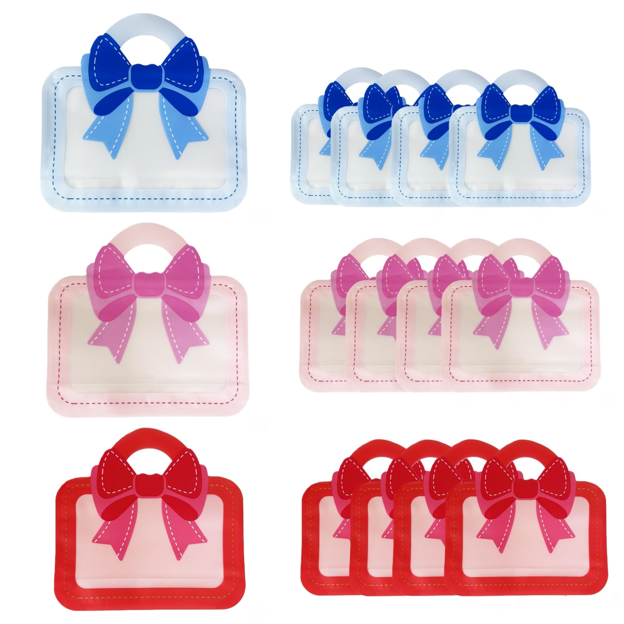 UNICRAFTALE 15 sacchetti regalo trasparenti in plastica con manico rosa