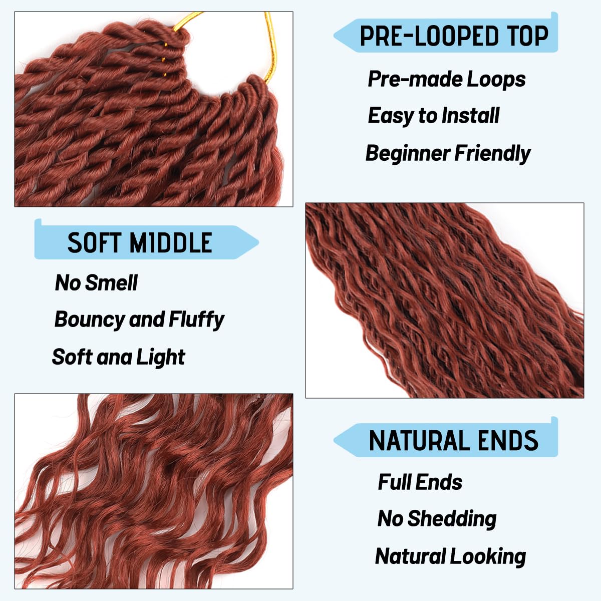 Senegalese Twist Crochet Hair 9 Packs Pre-Looped BohoIsland Twist Crochet Hair with Curly Ends Senegalese Twist Boho Crochet Braids(18inch, 350#)