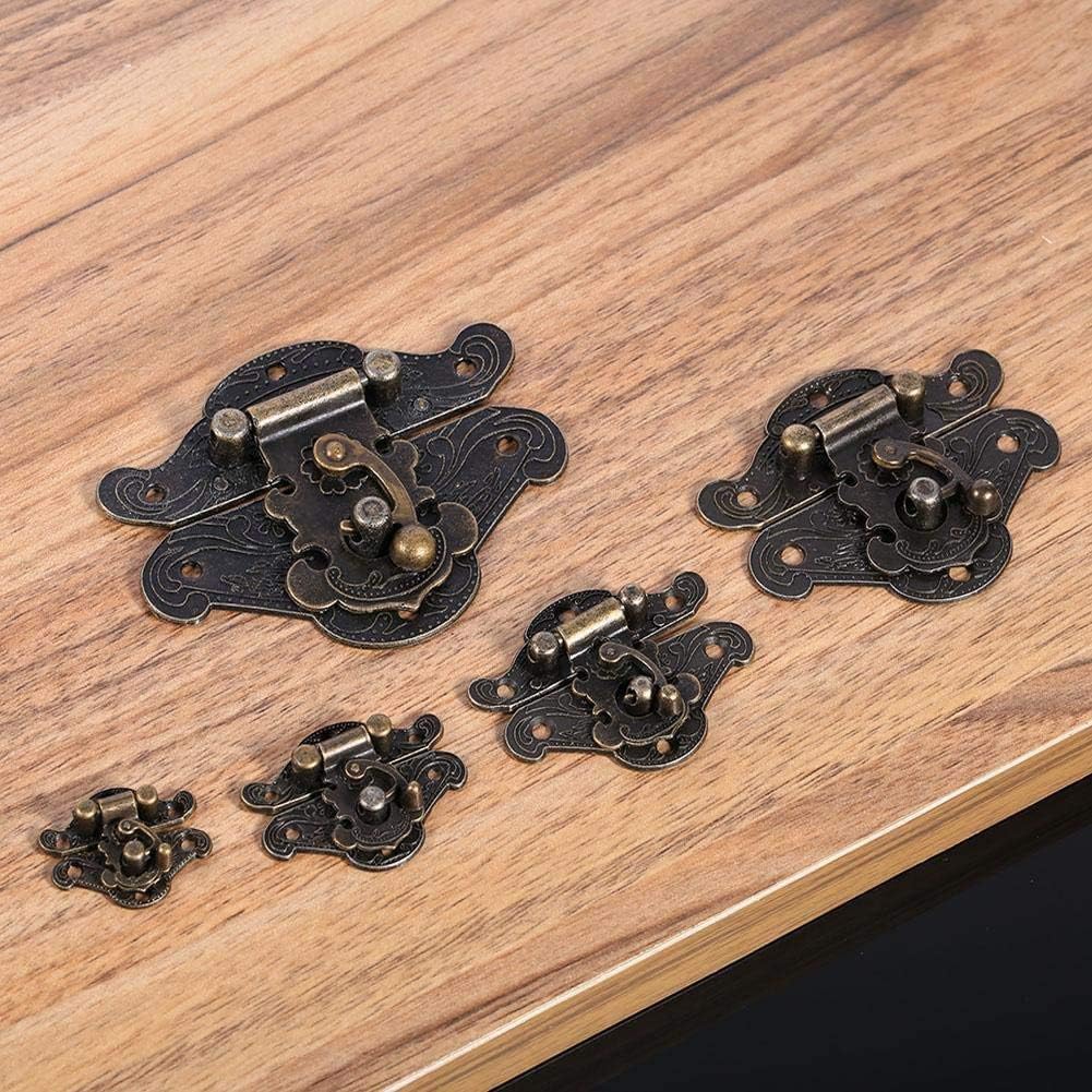 Crаzу Dеаlѕ Zerodis Antique Embossing Latch Hasp Clasp Lock with Screws for Wooden Jewelry Box Cabinet(M 6654mm)