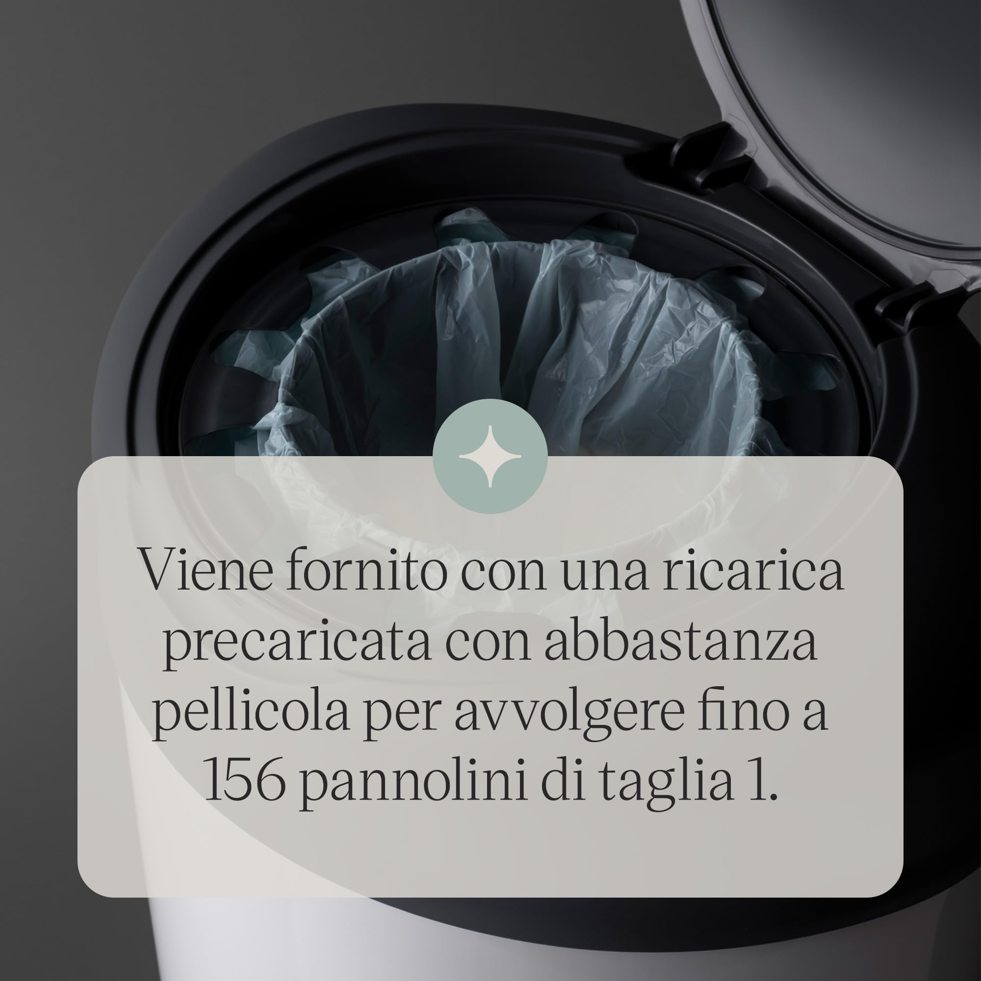 Tommee Tippee Mangiapannolini Starter Set Simplee, Contiene 6 Ricarica, Protegge da Germi e Cattivi Odori*, Struttura al 100% in Plastica Riciclata