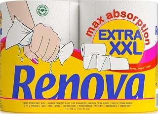 Renova Essuie-tout Extra XXL 2 plis blanc, 1 rouleau XXL = 3 rouleaux standard, 2 rouleaux