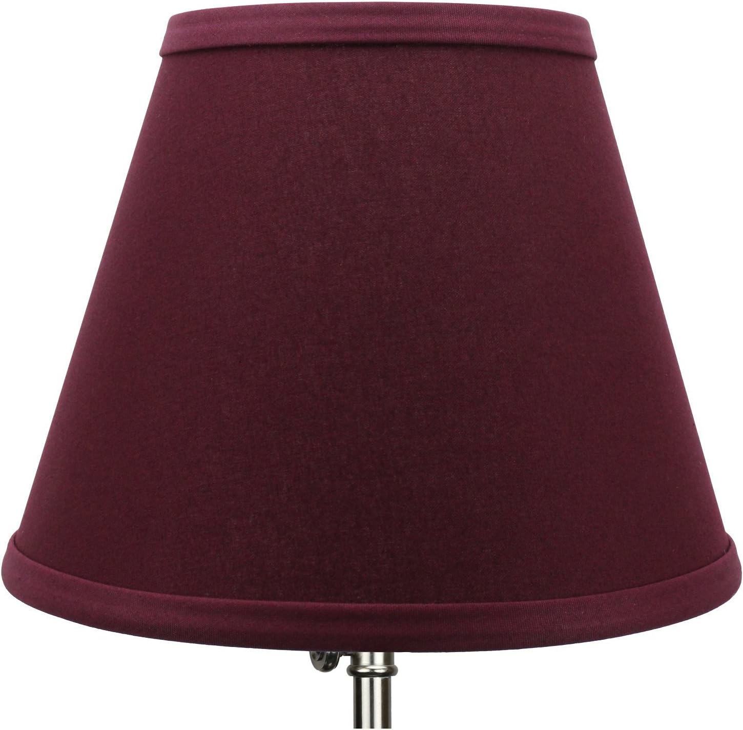 FenchelShades.com Lampshade 5" Top Diameter x 9" Bottom Diameter x 7" Slant Height with Clip-On Attachment for Standard Edison-Style Lightbulb (Linen Burgundy)