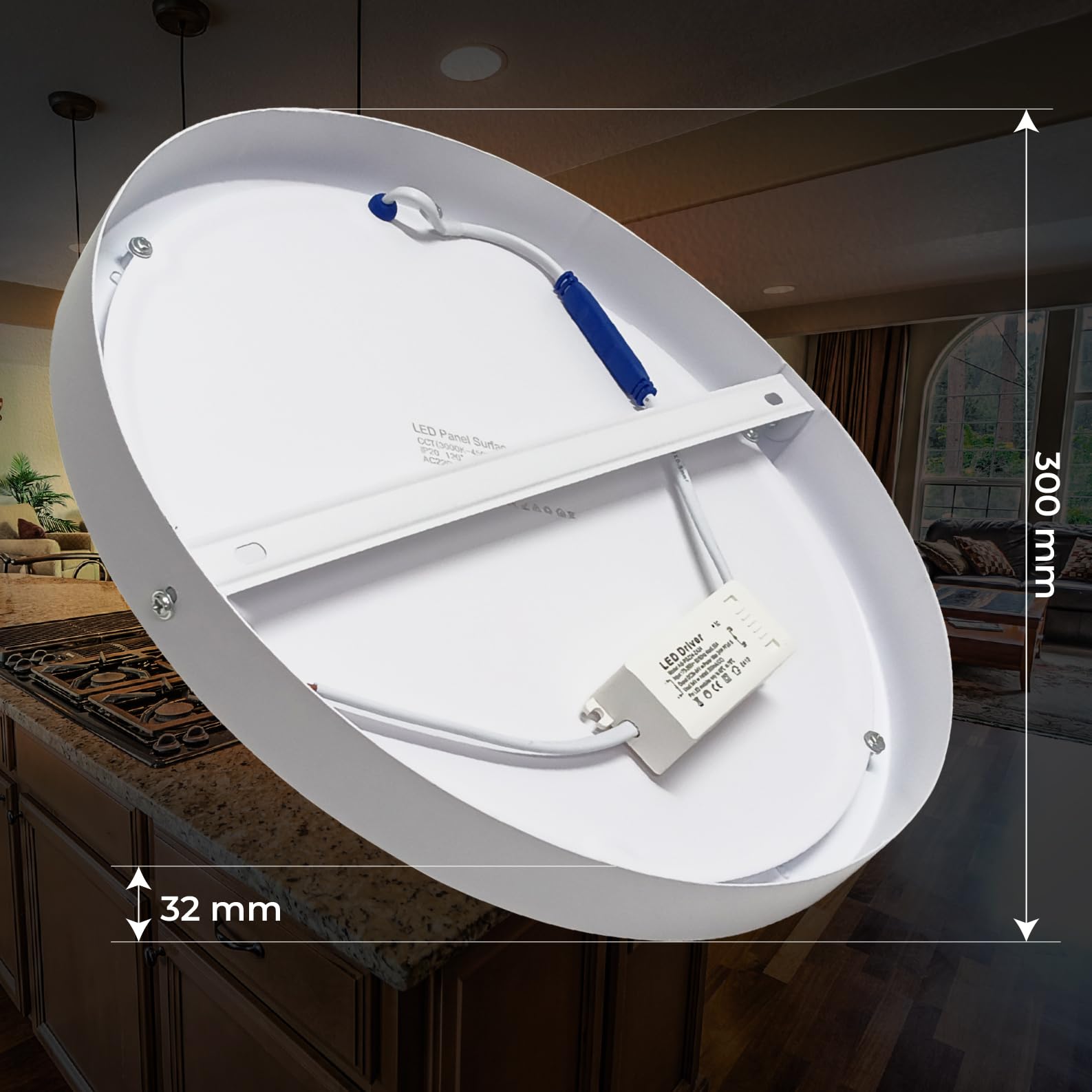 LED ATOMANT 4x Plafon LED Superficie 300mm 24W CCT 3000-6500K 2200lm | Con Selector de color CCT, Driver incluido