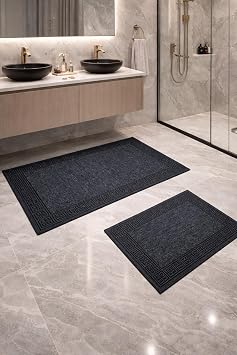 Banyo Paspas  Urban Line Siyah Set 2li Siyah 60 x 87