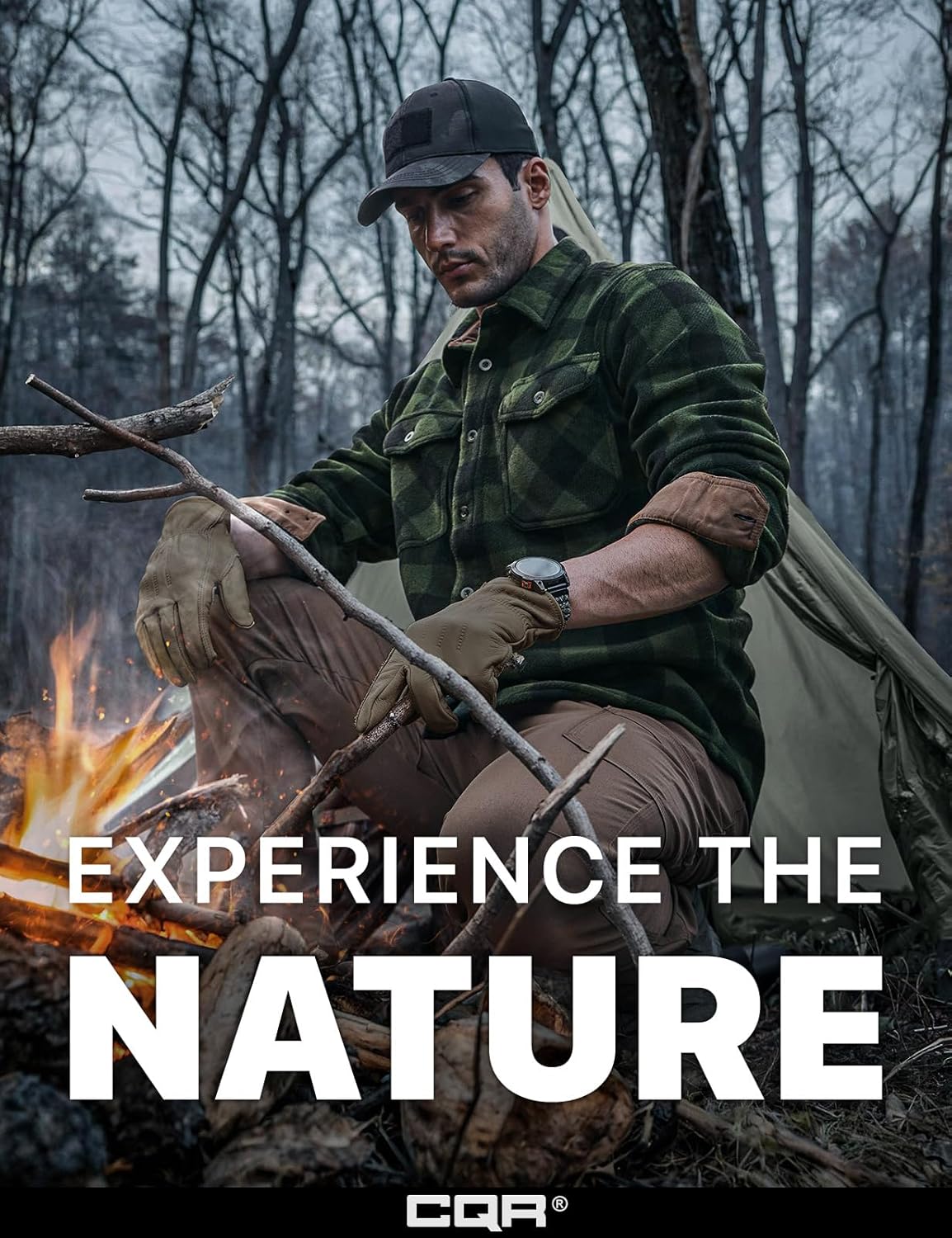 CQR Men's Long Sleeve Heavyweight Fleece Shirts, Plaid Button Up Shirt, Warm Outdoor Casual Shirt with Pockets - Image 4