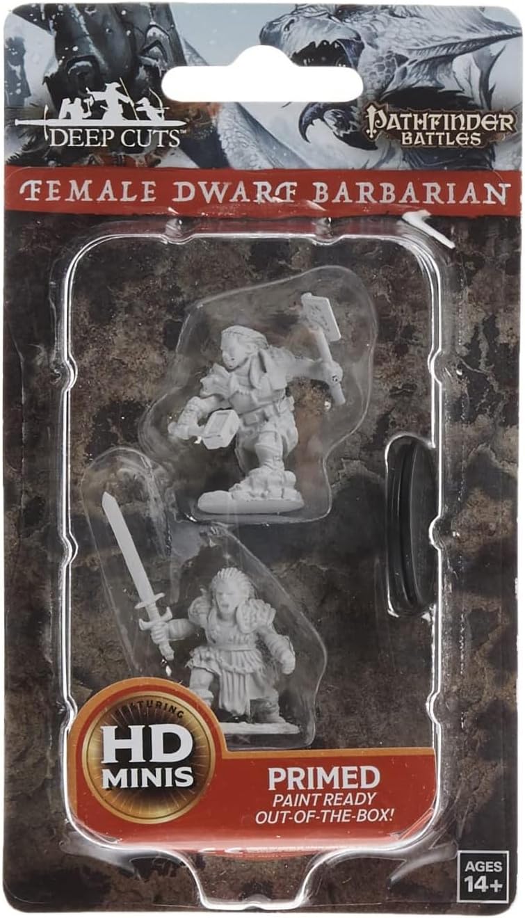 Pathfinder Battles Deep Cuts - Unbemalte Miniatur Weiblicher Zwergenbarbar