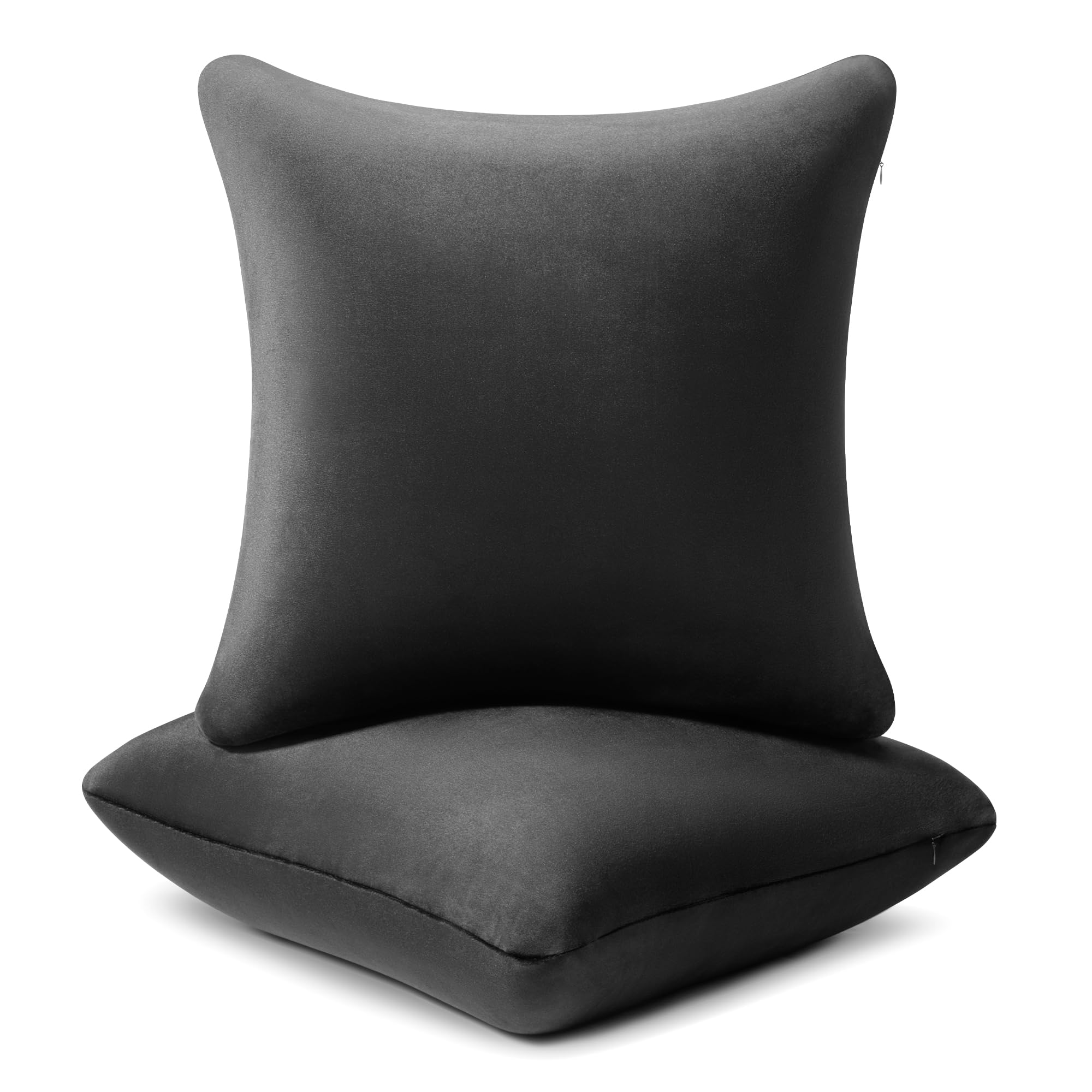 AM AEROMAX 20 ×20 Pillow Insert (Pack of 2) Memory Foam Throw Pillow Insert Sham Square for Decorative Cushion Bed Couch Sofa Without Deform After Longtime Use(Black)