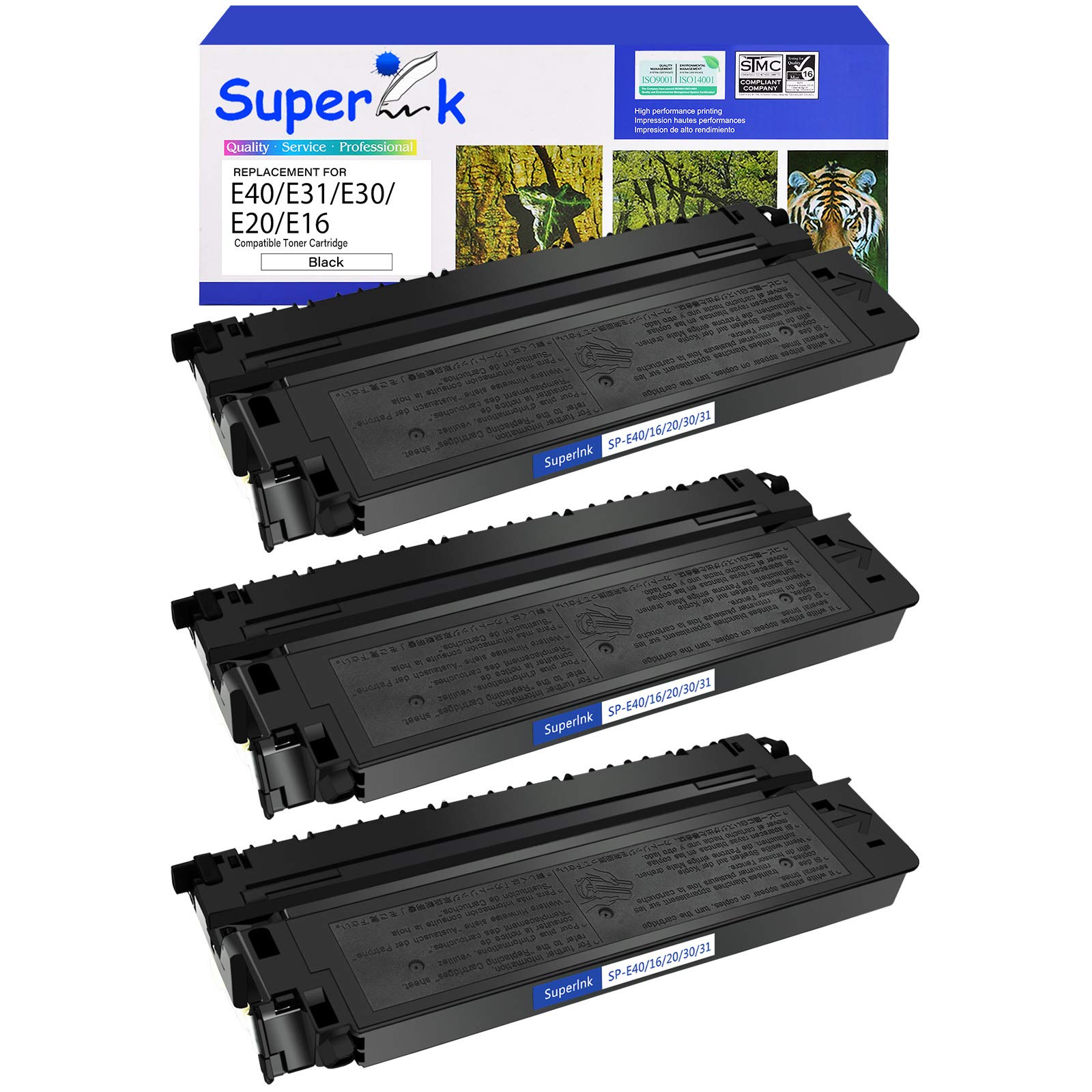 High-Yield Compatible Toner Cartridge Replacement for Canon E40 1491A002AA to use with PC940 PC920 PC921 PC980 PC860 PC880 PC795 PC530 PC330 PC420 FC290 FC108 Printer (Black, 3-Pack)