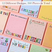 Vista 3 de 12 Piezas de Blocs de Notas Adhesivas Empoderadoras de 3" x 4" Notas Adhesivas Motivacionales para Educadores Blocs de Notas Autoadhesivas