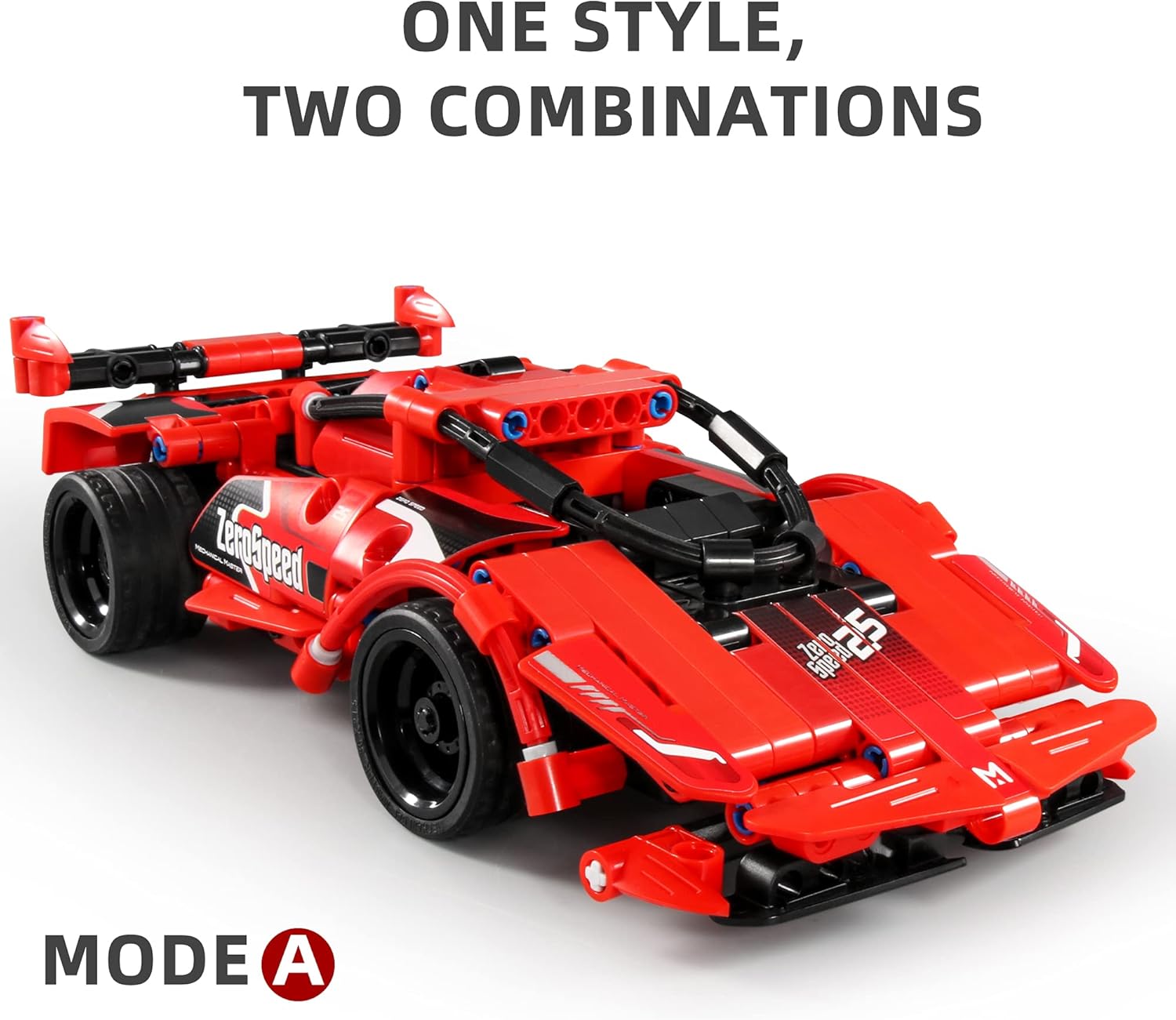 Dakott STEM Remote Control 2in1 Sports Car Building Block Kit - 341 Pcs DIY Construction Toy for Age 6+, Take Apart R/C Learning Engineering Gift