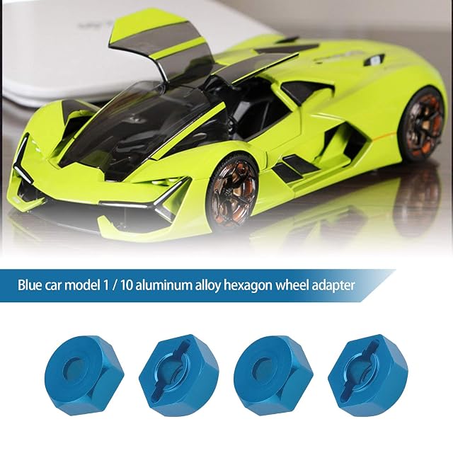 Foto 2 de 8 de Create idea 8 adaptadores hexagonales de aleaci¨®n de aluminio para rueda de coche, color azul, 12 mm