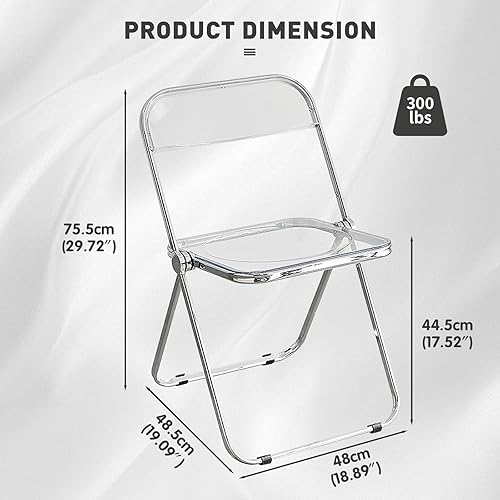 Miniatura 2 de Silla plegable de acrílico, sillas transparentes, 1 paquete, silla plegable transparente, silla plegable portátil con marco de metal para el hogar,
