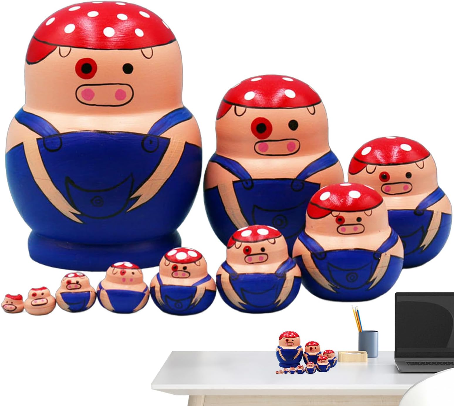 Nesting Dolls,Educational Animal Pattern Stacking Game - Traditional Russian Nesting Dolls | for Kids Educators Parents Living Room Bedroom Birthday Christmas