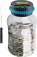 QPEY Digital Piggy Bank for Adults: 1.8L Large Coin Counter Jar with LCD Display, Accepts All US Coins for Easy Savings Tracking