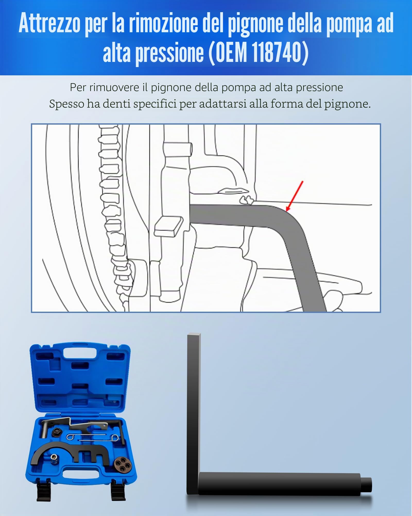 RUIZHI Utensili Kit Attrezzo Messa in Fase Compatibile con BMW N47/N47S/N57, Attrezzi per Albero a Camme per 2.0 Diesel/Motore, 1 Serie,3 Serie,5 Serie,X Serie