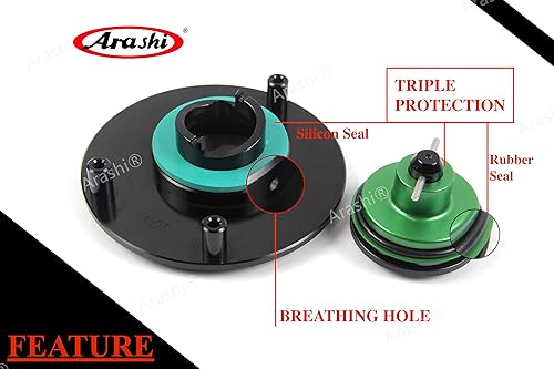 Miniatura 7 de Arashi Cubierta CNC para tanque de combustible sin llave para Kawasaki Ninja ZX10R / ZX1400 / ZX14R / ZZR1400 / ZX6R ZX636 / ZX6RR / ZX9R / ZZR1200