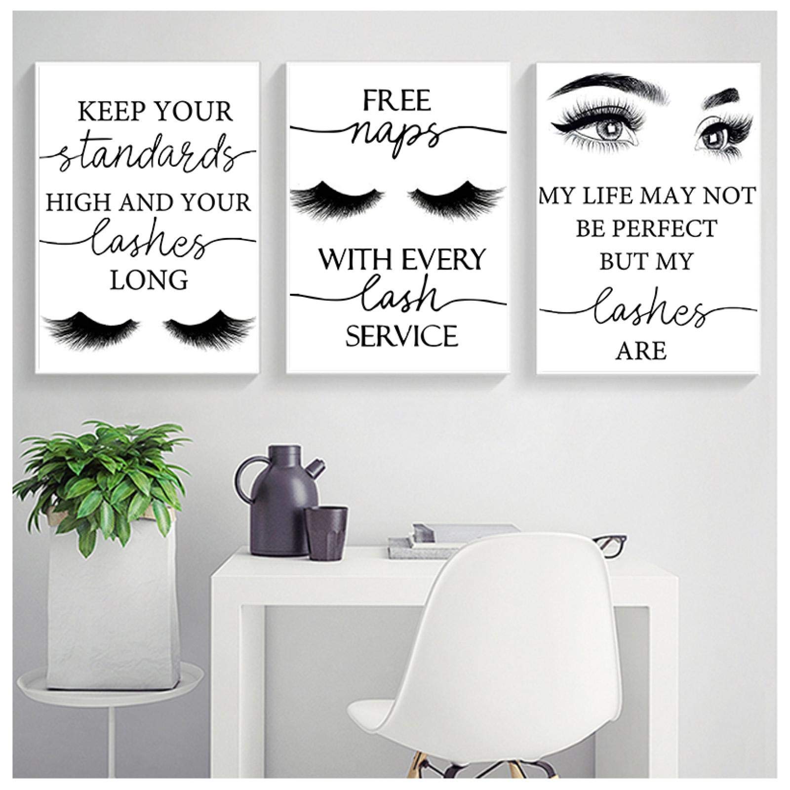 Pestañas maquillaje arte de la pared cuadros de pestañas carteles de moda lienzo decoración 8